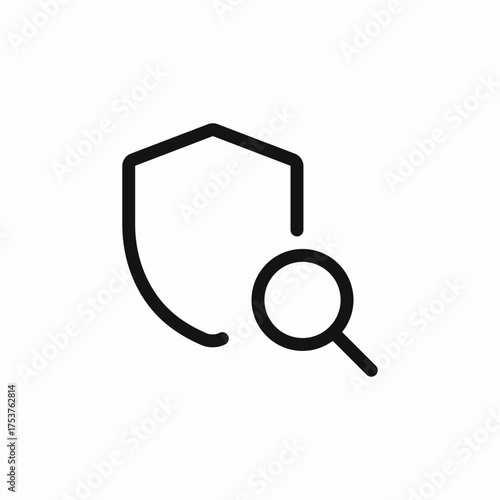 search shield protection icon sign vector