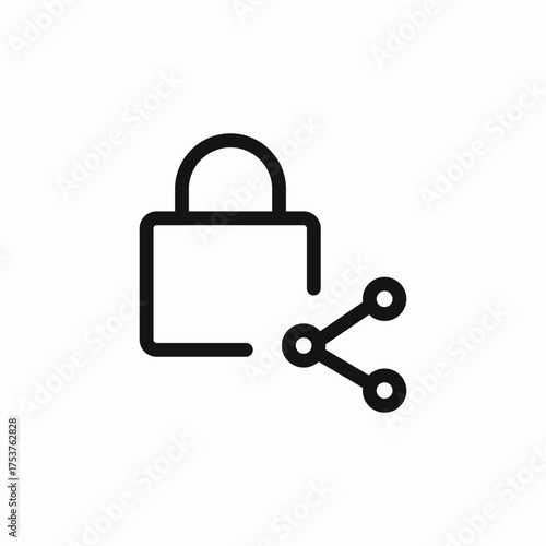 share lock protection icon sign vector