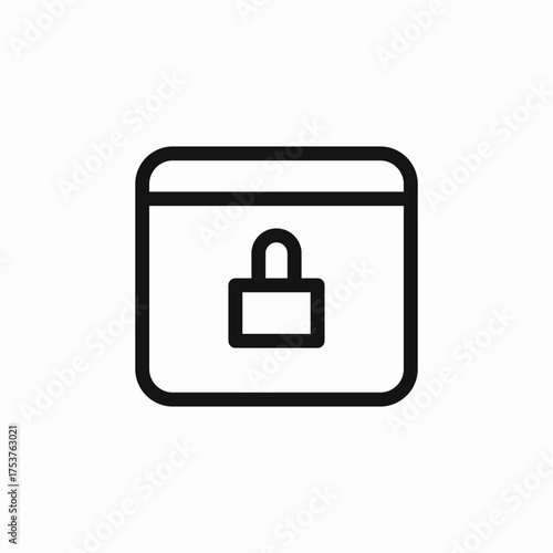 webpage lock safety icon sign vector