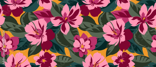 Seamless abstract pattern. Flowers pattern design.