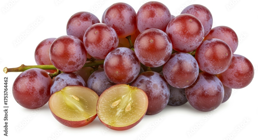 Fototapeta premium A Whole Grapes with Cut Pieces