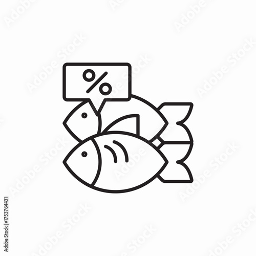 fish food discount icon sign vector