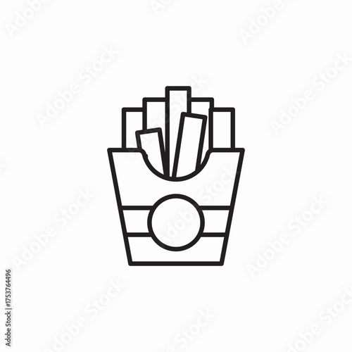 french fries icon sign vector