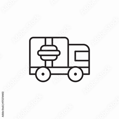 hamburger delivery truck icon sign vector