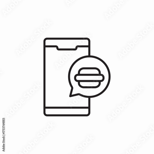 phone burger order icon sign vector