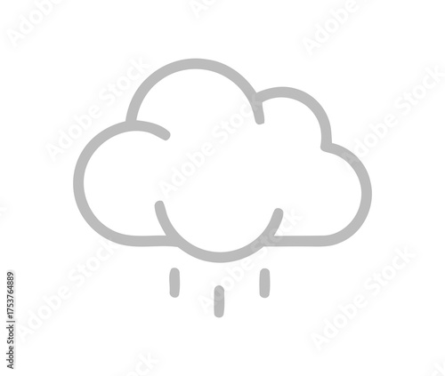 A cloud icon with falling raindrops indicating precipitation against a white background