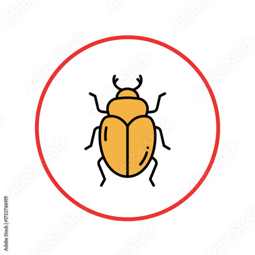Nature-inspired vector icon of a beetle, perfect for representing the natural world, wildlife, and biodiversity in designs