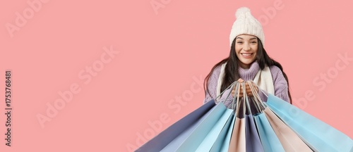 Young woman in warm clothes...