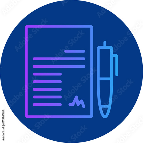 Contract icon for strategy and management, website, application, printing, document, poster design, etc