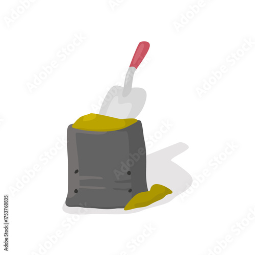 Illustration of Garden Soil and Trowel