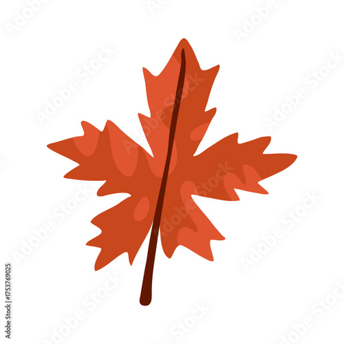 Autumn Maple Leaf Illustration in Warm Orange Red Tones for Fall Themed Design