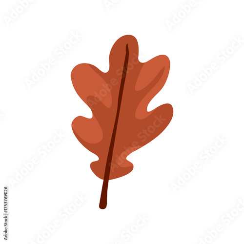 Stylized Oak Leaf Illustration in Warm Autumn Browns for Nature, Design, and Seasonal Projects