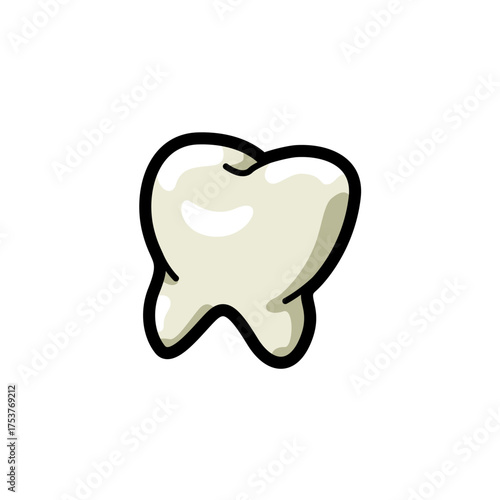 Cartoon Tooth Icon Illustration For Dental Care, Health, And Dentistry Projects