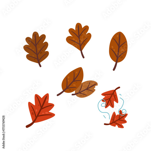 Colorful Autumn Leaves Collection in Vector Style with Seasonal Vibrance