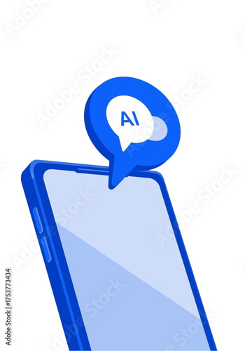 Ai Chatbot Interface on Smartphone Modern Vector