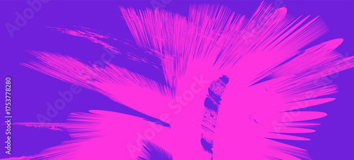 Abstract expressive squiggle swirl neon pink and purple brush strokes background. Grunge vibrant magenta explosion scribble paintbrush texture for trendy banner, surface, poster design