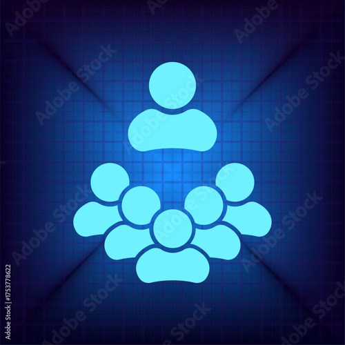 Light blue vector icon on a dark blue background.