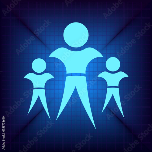 Light blue vector icon on a dark blue background.
