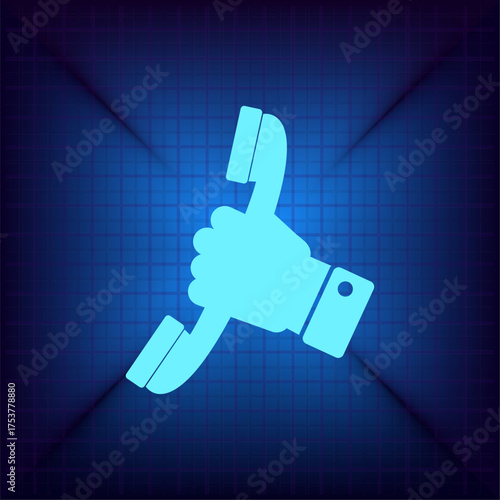 Light blue vector icon on a dark blue background.