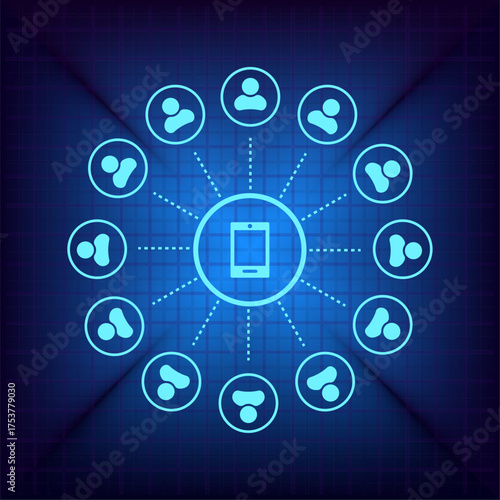 Light blue vector icon on a dark blue background.