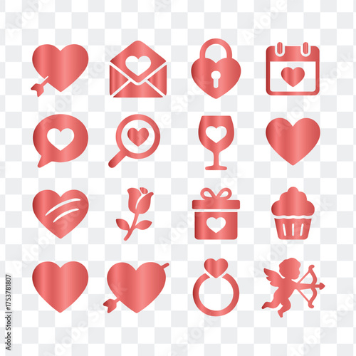Valentine's Day Love and Romance Icon Set