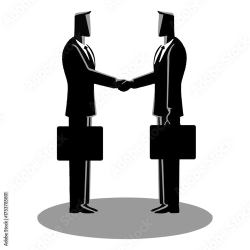 Business People Silhouette Set – Office Work, Leadership, Partnership, and Success Concepts in Vector Illustration