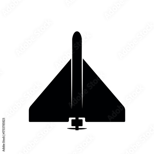 Shahed black symbol, war drone kamikaze vector icon