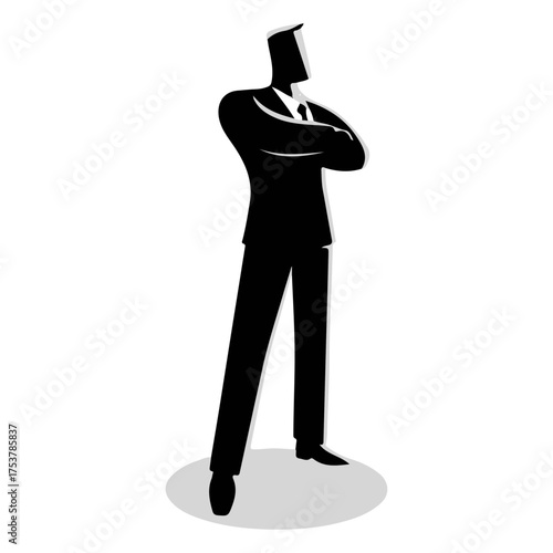 Business People Silhouette Set – Office Work, Leadership, Partnership, and Success Concepts in Vector Illustration