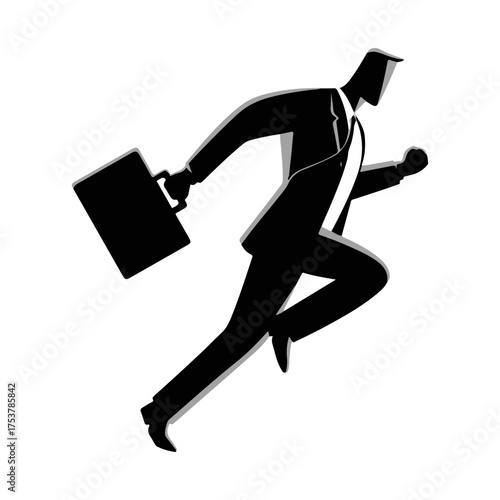 Business People Silhouette Set – Office Work, Leadership, Partnership, and Success Concepts in Vector Illustration