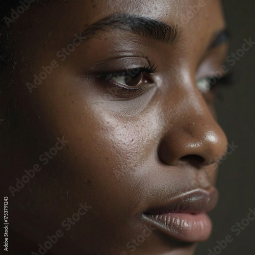Wallpaper Mural Primer plano de una mujer afroamericana, o mujer negra latina con una mirada imponente. Torontodigital.ca