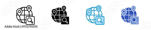 World Map  Icon Set Multiple Style Collection