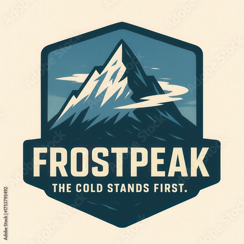 Emblem featuring a snow-capped mountain peak with stylized clouds.