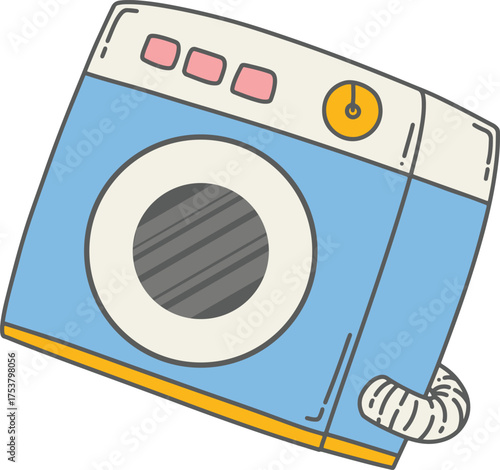 washing machine laundry cartoon clean dryer