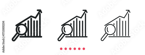 Data analysis icon. Thin line icon vector