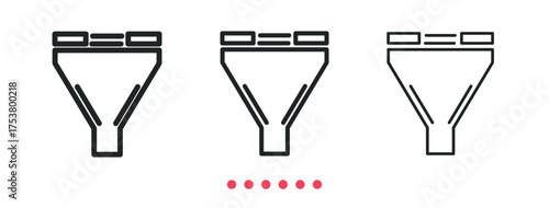 Data filter icon. Thin line icon vector