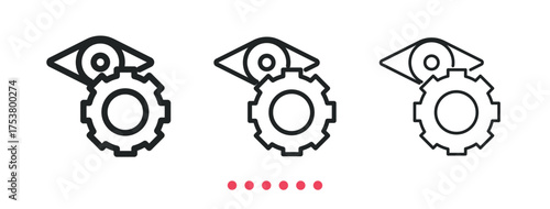 Monitoring icon. Thin line icon vector