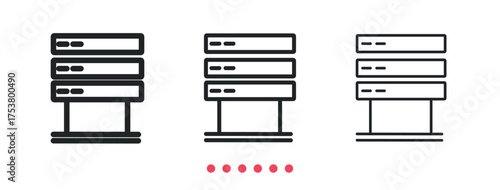 Database icon. Thin line icon vector