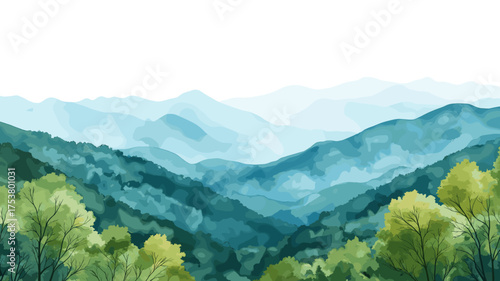 Shenandoah National Park. Shenandoah National Park hand drawn watercolor illustration