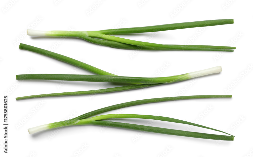 Fototapeta premium Fresh green onion on white background