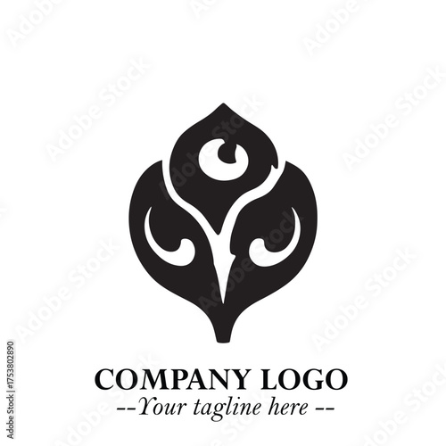 Spinach Logo Symbol in Black on the White Background Minimalist Leaf Vegetable Illustration