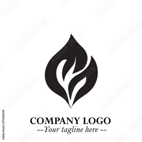 Spinach Logo Symbol in Black on the White Background Minimalist Leaf Vegetable Illustration