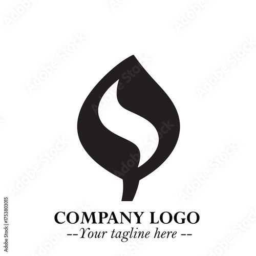 Spinach Logo Symbol in Black on the White Background Minimalist Leaf Vegetable Illustration