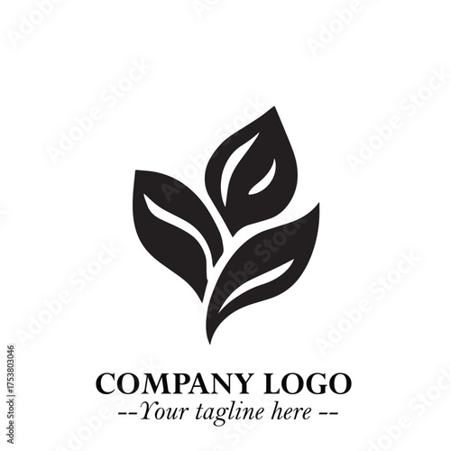 Spinach Logo Symbol in Black on the White Background Minimalist Leaf Vegetable Illustration