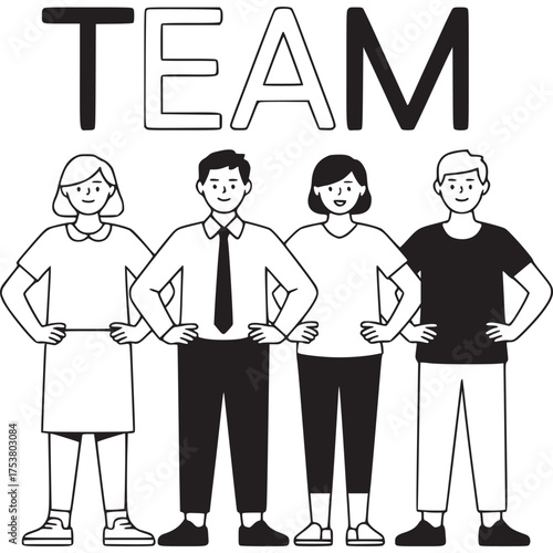 Vector art of geometric seamless pattern with black and white shapes