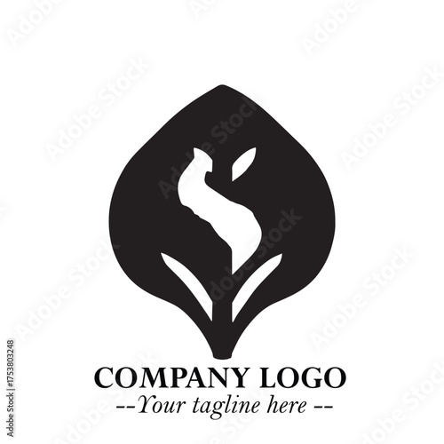 Spinach Logo Symbol in Black on the White Background Minimalist Leaf Vegetable Illustration