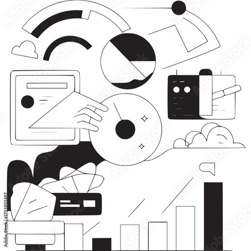 Vector art of two crossed needles with text needlework