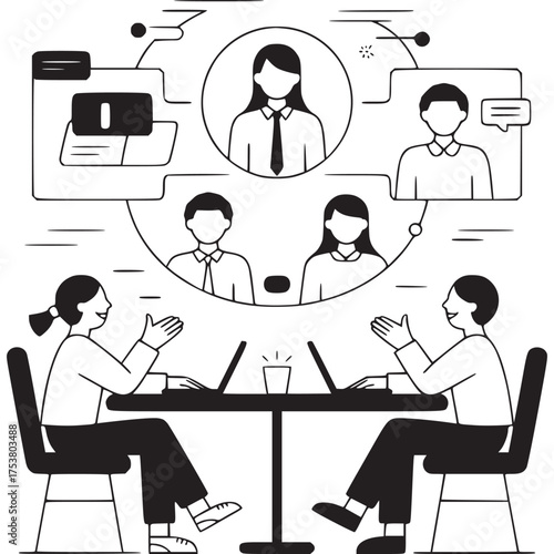 Vector art of black dots connected by lines on