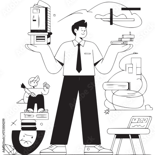 Vector art of geometric pattern with stars and triangles