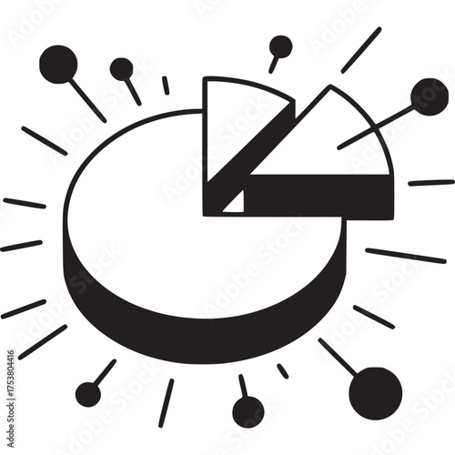 Vector art of geometric pixel pattern in black and white