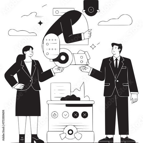 Vector art of black ink splatter texture with radiating elements